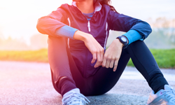 Athletic person resting after exercising