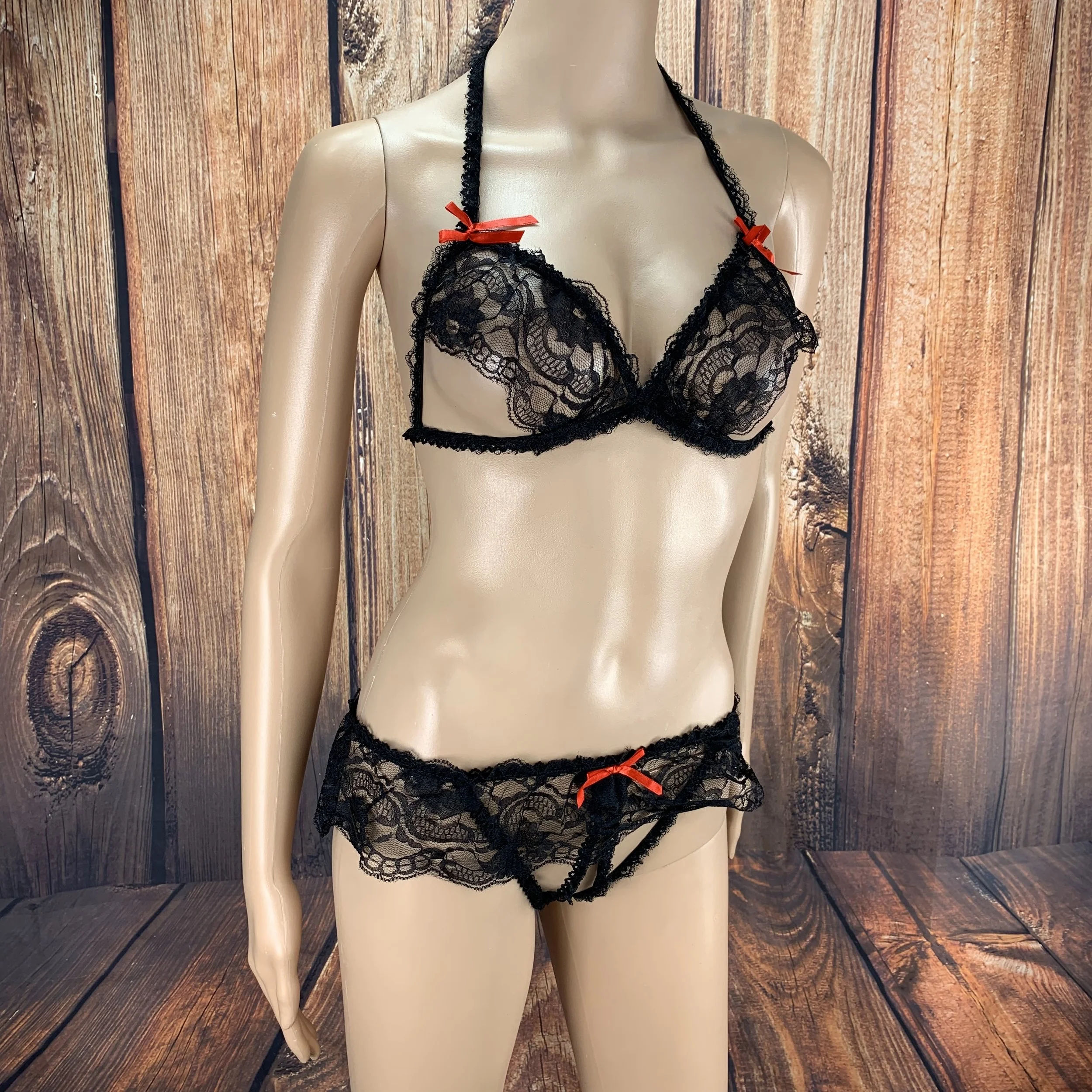 Peek-a-Boo Bra and Panty Set