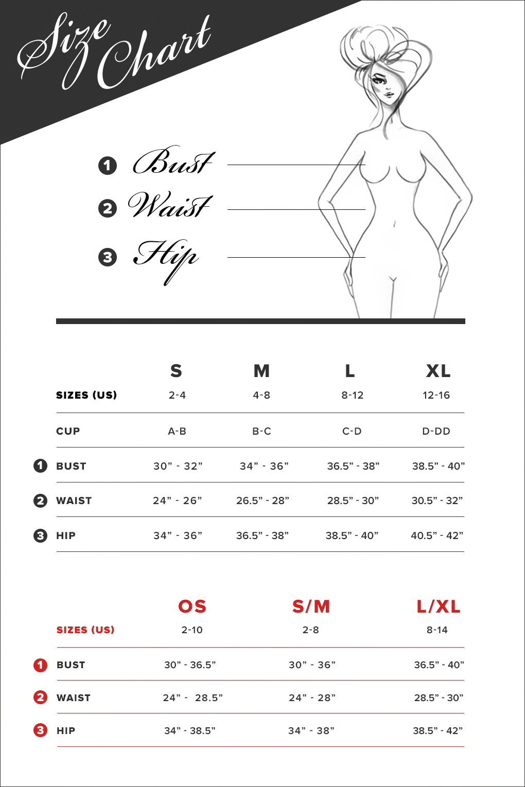 Oh La La Cherie Size Chart — Honoring Intimates