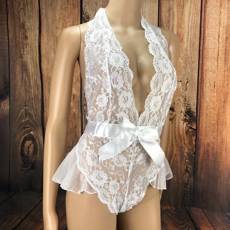 White Lace Romper Teddy