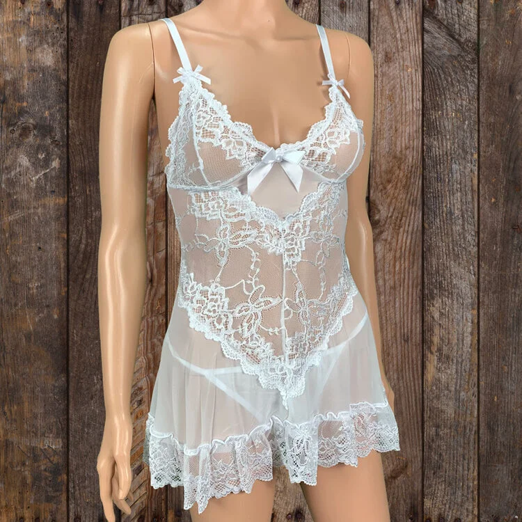 White Soft Sheer Babydoll