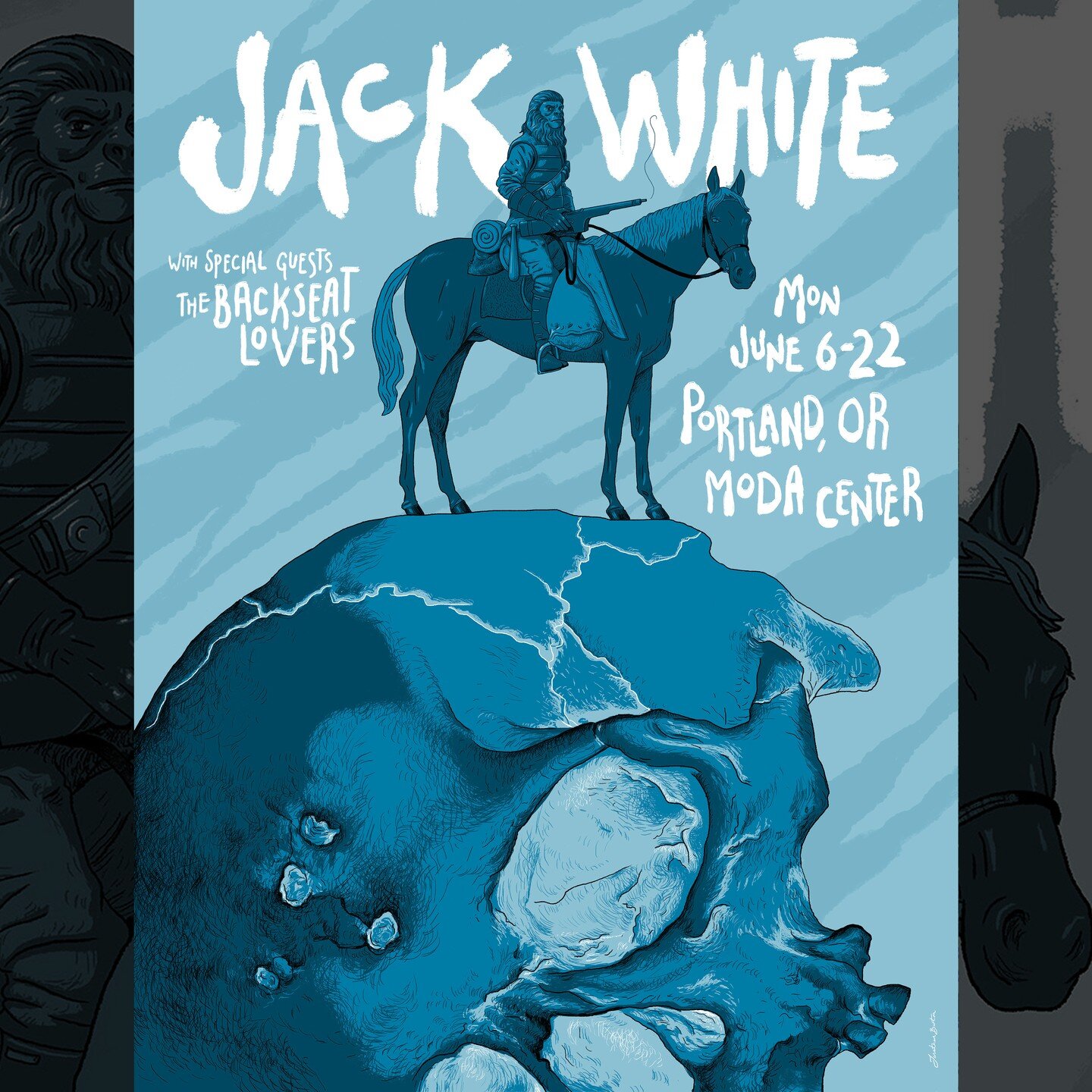 A huge pleasure to create this gig poster for @officialjackwhite thanks to @animalrummy.

Available at tonight's concert in Portland.

Printed by @ladylazarustx