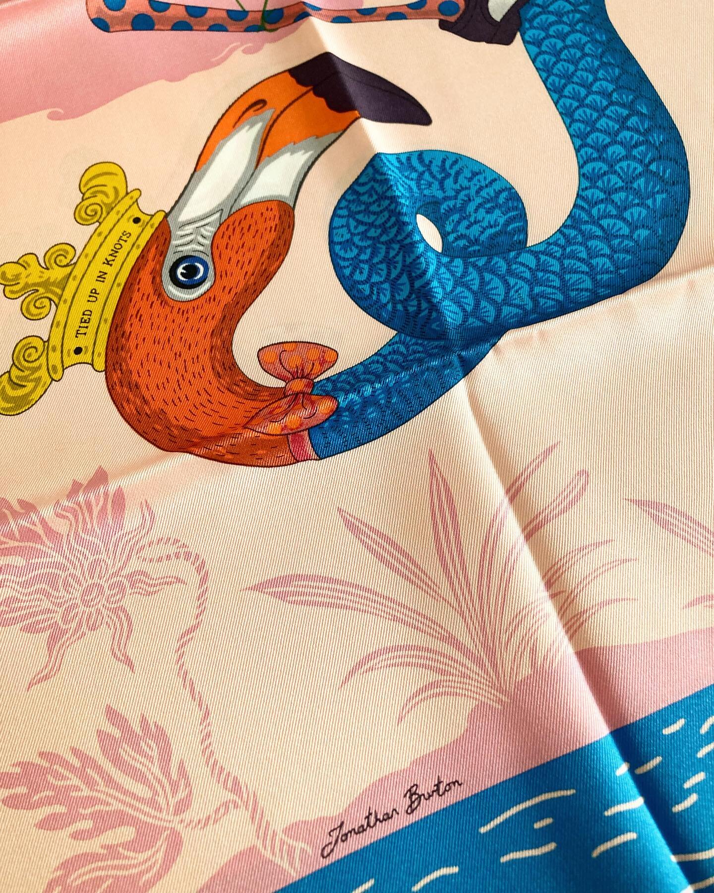 I&rsquo;ve just received my Artist Proofs of the @hermes silk scarf &lsquo;Tied up in Knots&rsquo;. The printing is of course just gorgeous.