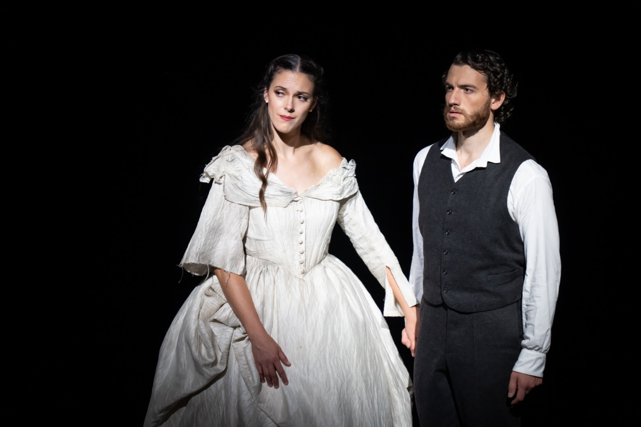 As Masetto opposite Zuzana Markova as Zerlina in Kaspar Holten's production of Don Giovanni (ROH 2021)