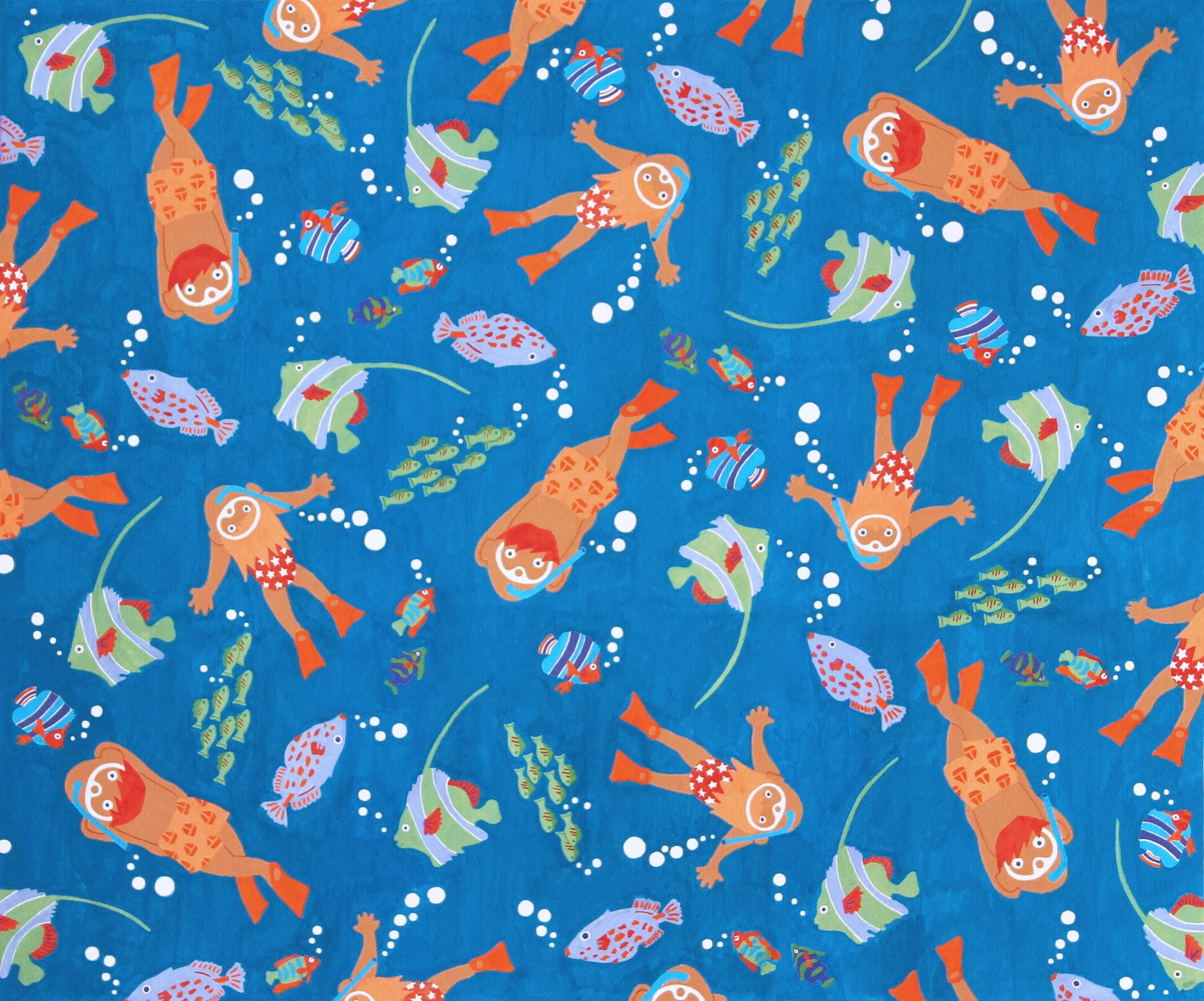  Child’s Play, hand-painted conversational pattern, textile/surface 