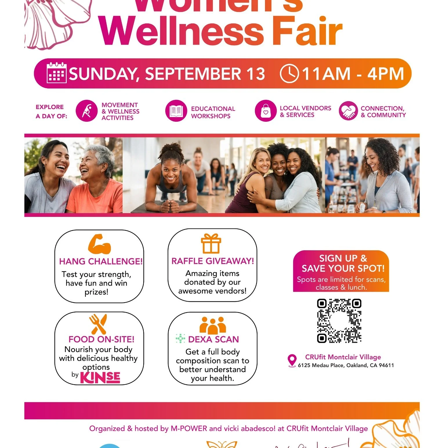 Join us at the Women's Wellness Fair, hosted by @crufitoakland / @crufitmpower this Sunday, 9/13! 11am--4pm. You could meet a friend, learn a new thing, &amp; you might even win a prize! 🎉 #womenswellness #oaklandpilates #montclairvillage #pilatesst