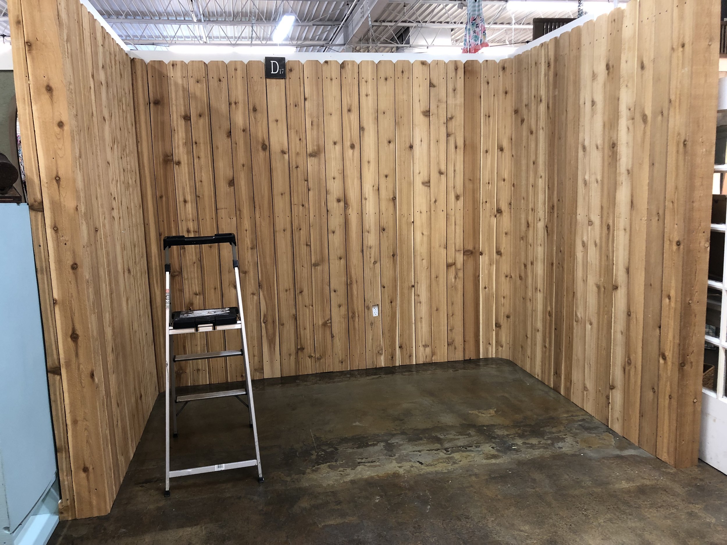 I’m not sure how I feel about the fence boards. They were left by the old owner of this booth. The good news is Painted Tree let’s you customize your space so I can change it! The bad news is that I don’t have time to change it at the moment.