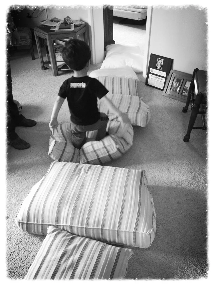 My boy playing "bouncy bounce" at Grandma's house. 