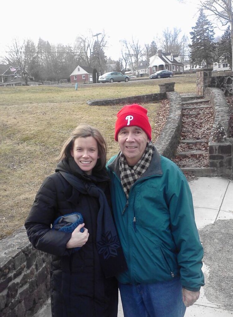 Dad and I taking a walk near Hubbard Park. 