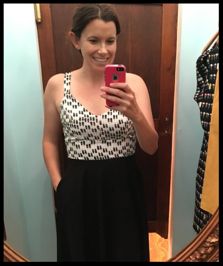 I bought this one too! It has a print of lipstick tubes on it which is hysterical because when I get really fancy, sometimes, I wear chapstick. Like for my wedding. 