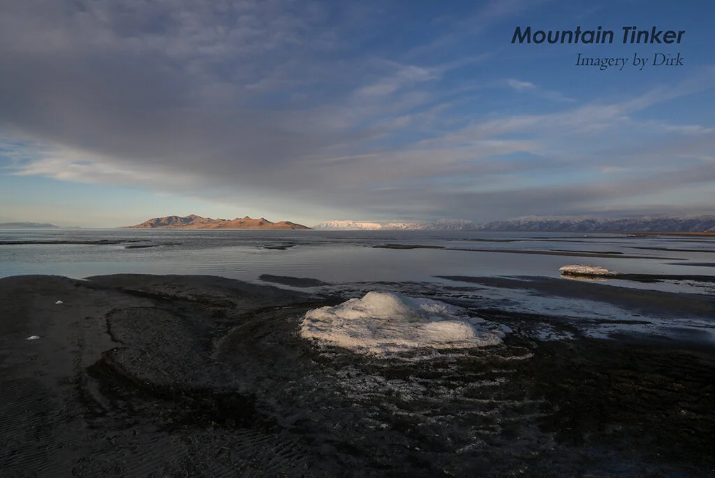 Mirabolite formations on the shore of the Great Salt Lake