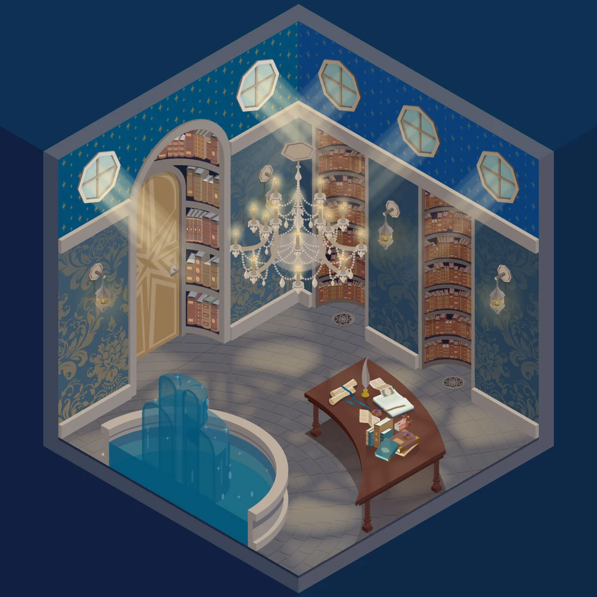 RAVENCLAW LIBRARY - HOGWARTS ISOMETRIC