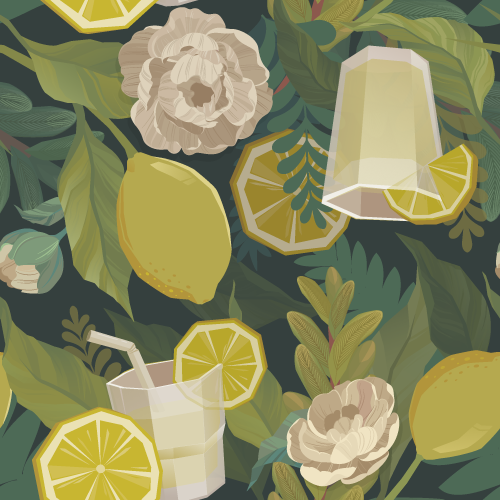 FLORAL LEMONADE (seamless pattern)