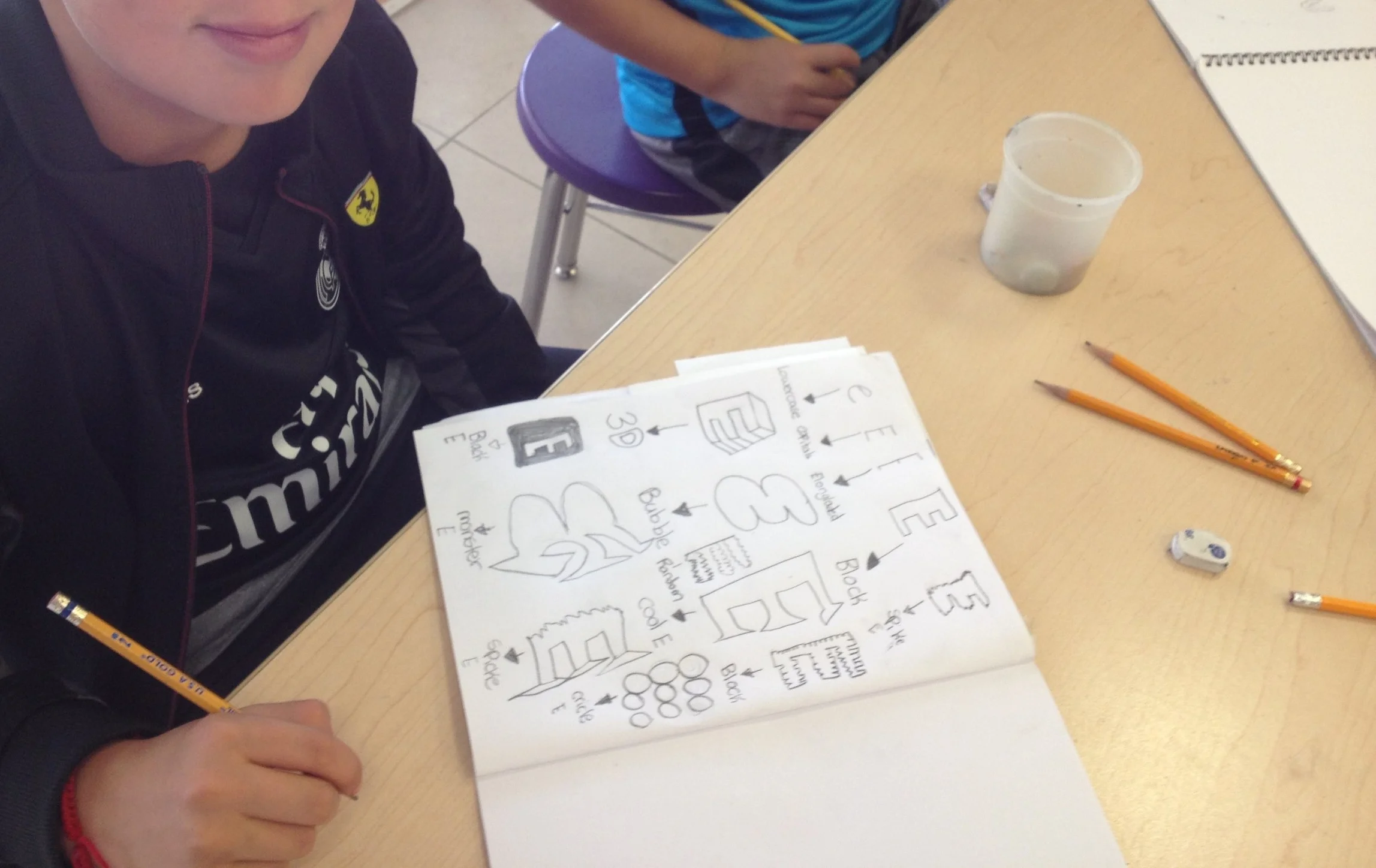 Typography study with a 4th grader