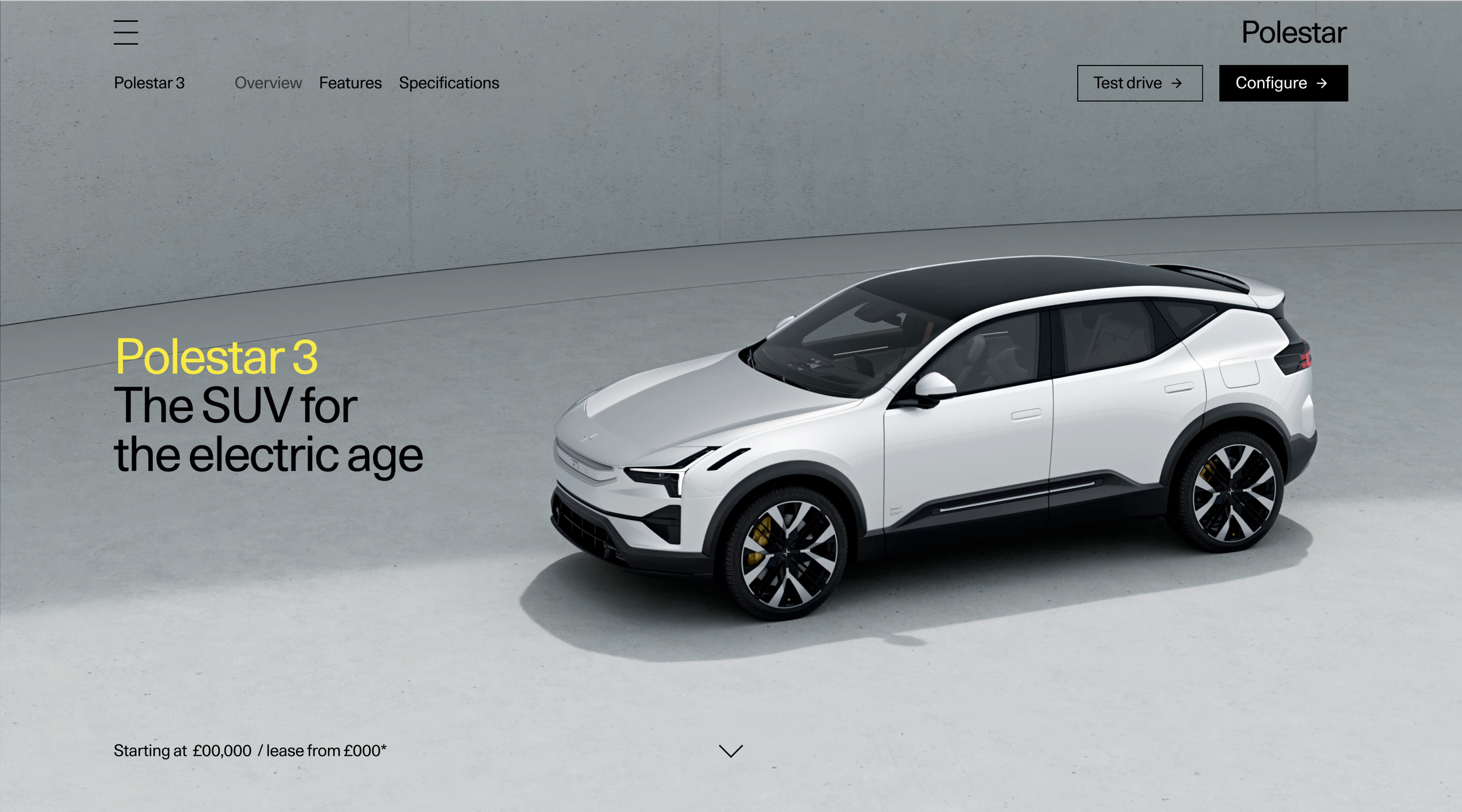  Polestar 3 overview page - previous model year  