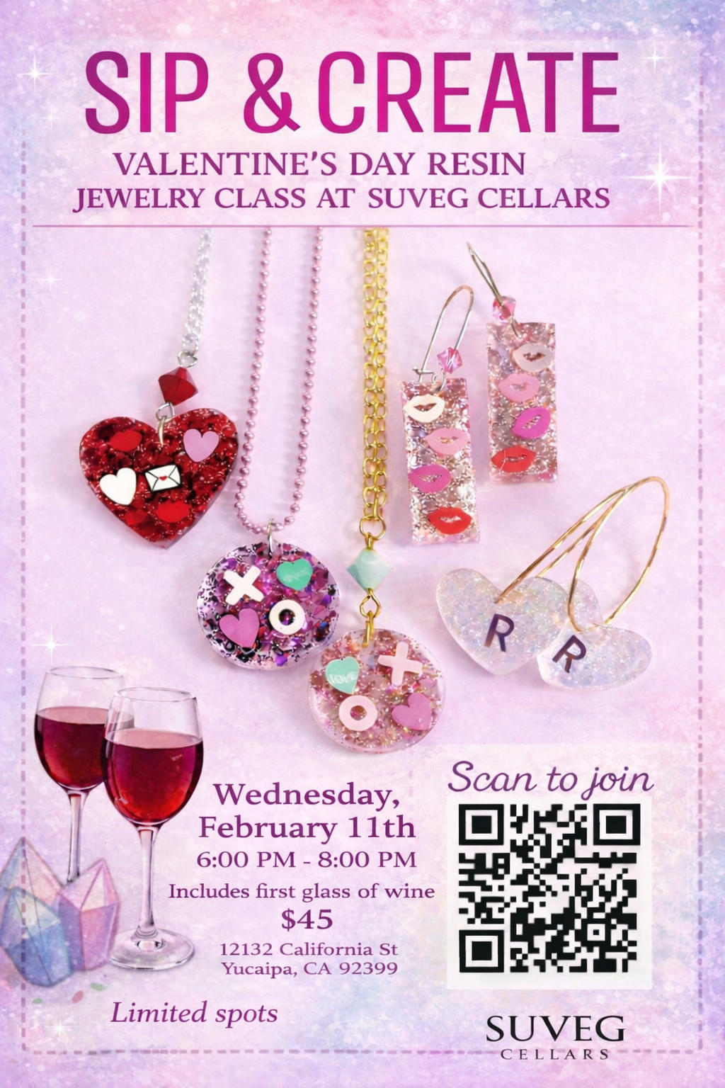 Sip &amp; Create Resin Jewelry Making Class