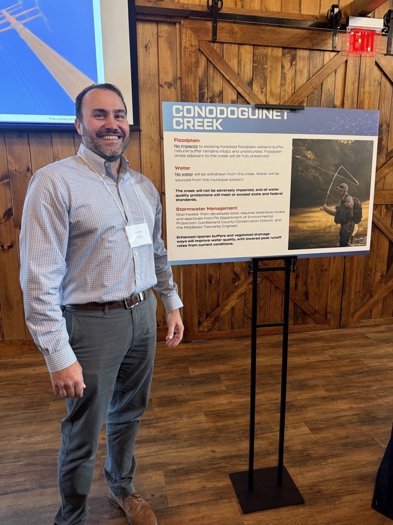  Nick Long, CEA Lead and Senior Project Manager for LIVIC, prepares to answer environmental and water-related questions, including explaining the water quality protections in place to preserve and improve Conodoguinet Creek. 
