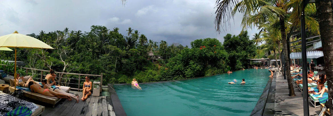 Panoramic view of the pool