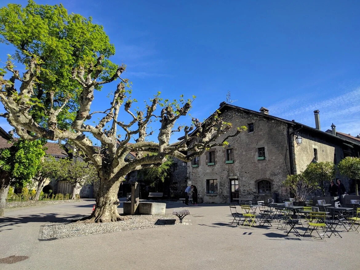 Picturesque square in Yvoire