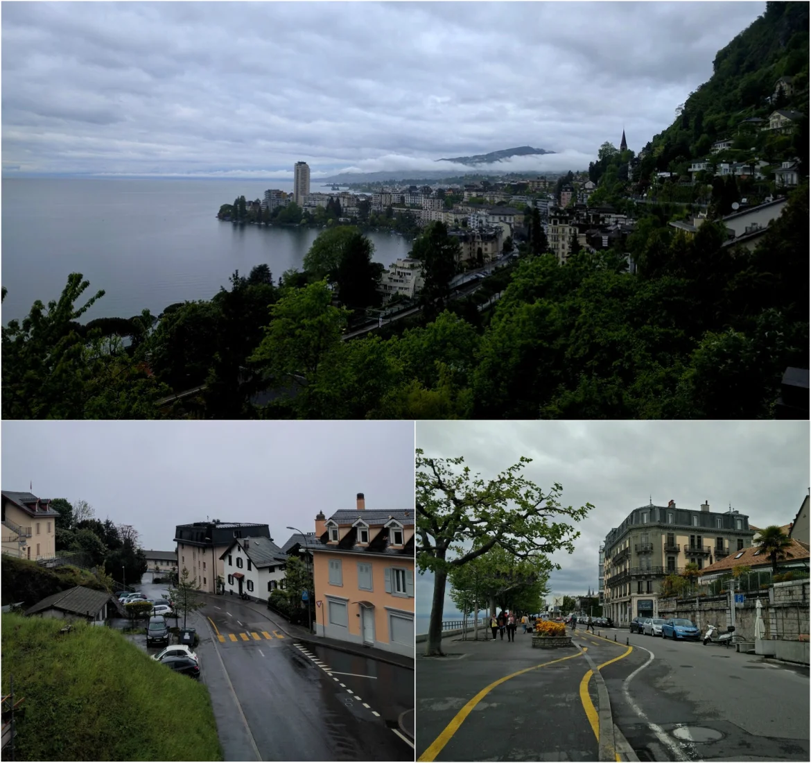 Θέα στο Montreux και Vevey γύρω από τη λίμνη της Γενεύης