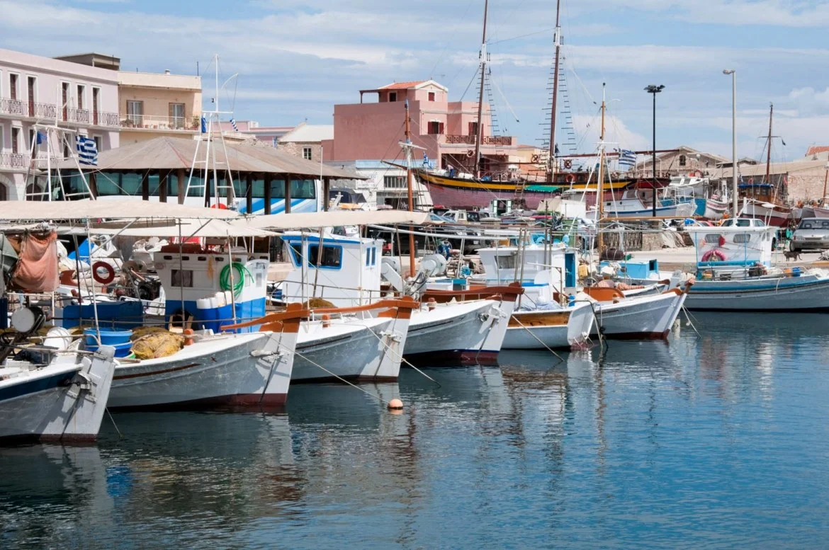 Boats lying at Kalamata port