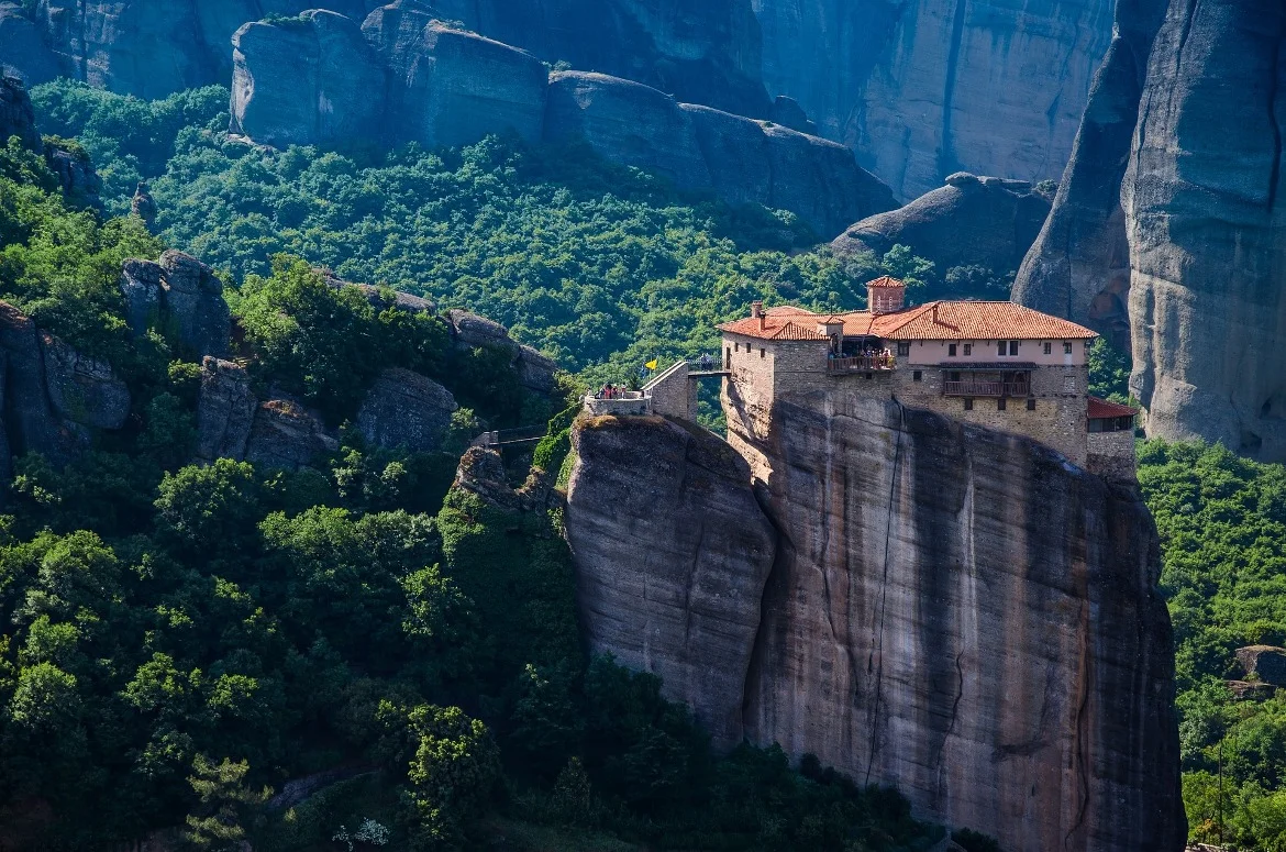 Meteora monastery on the top of a cliff