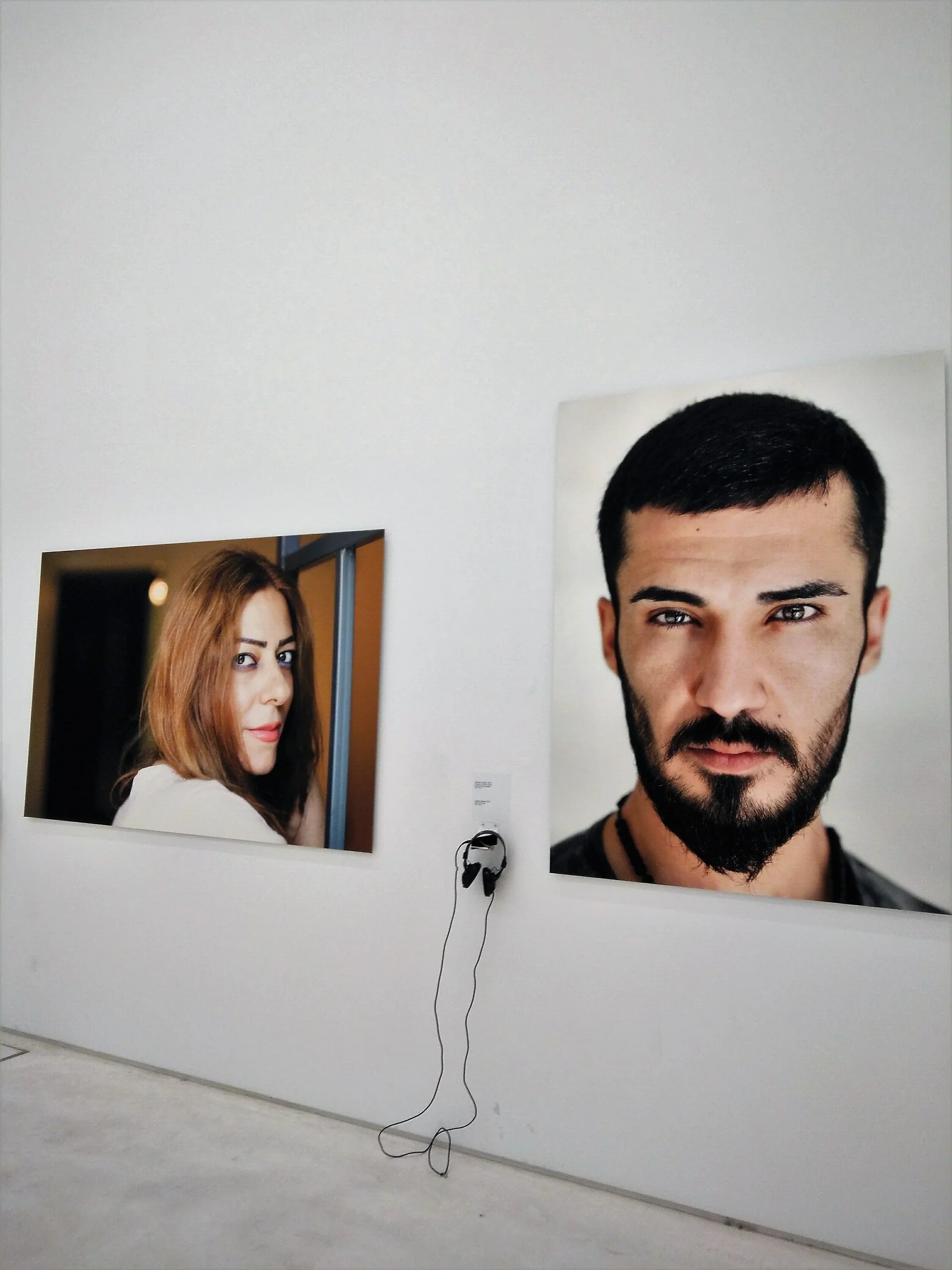 Different stories from different people who were forced to leave their homes at the "Face Forward" exhibition.