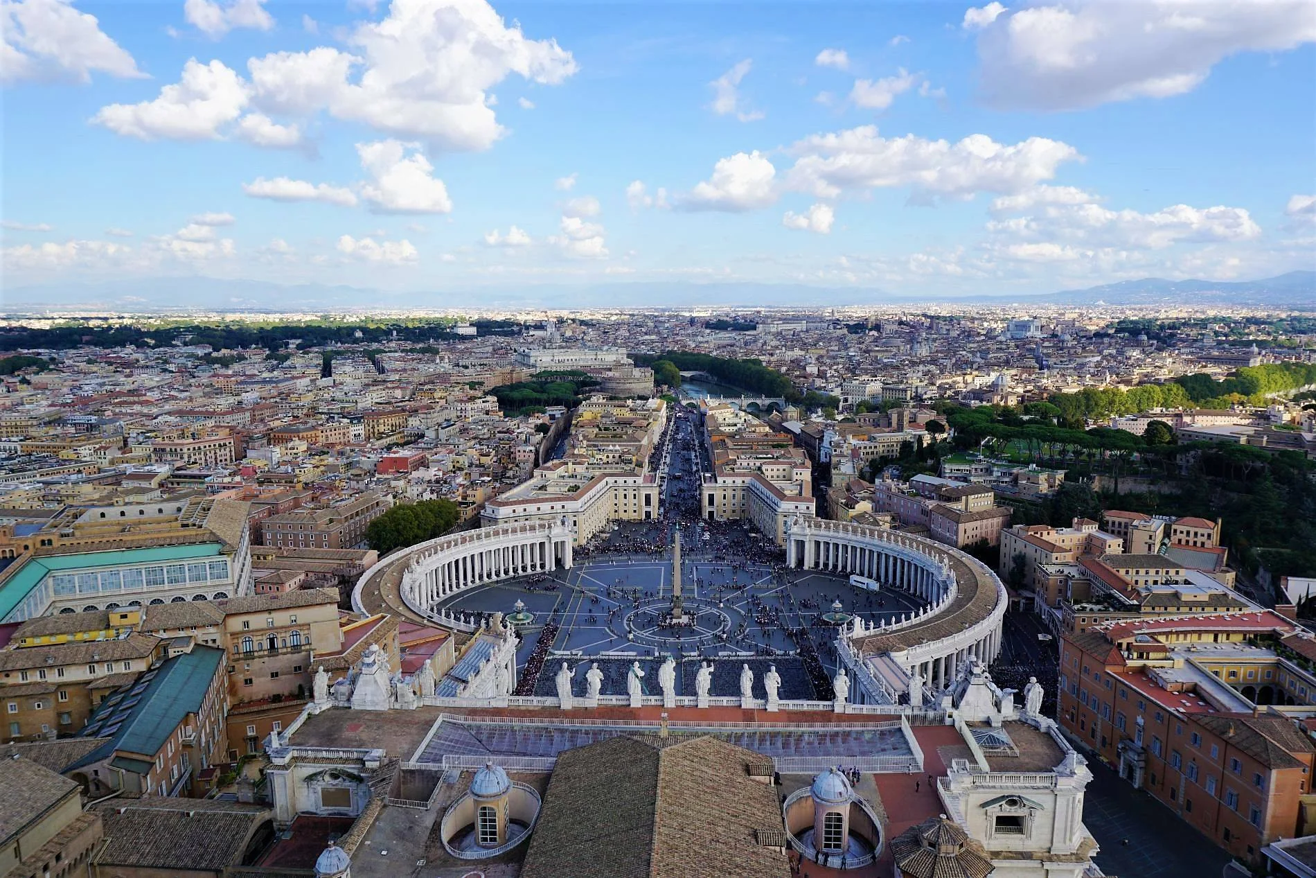 View from Saint Peter's Basilica over the Vatican. Source: Truevoyagers
