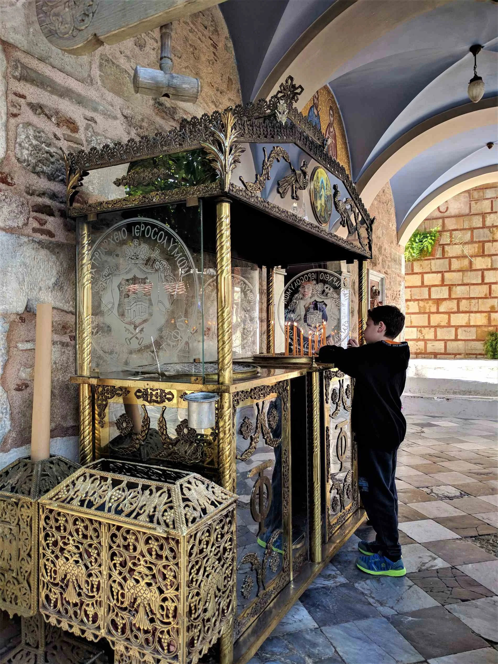 According to the Greek Orthodox church, honoring your name day requires your visit to the church where the saint who carries your name is being celebrated. Source: Truevoyagers