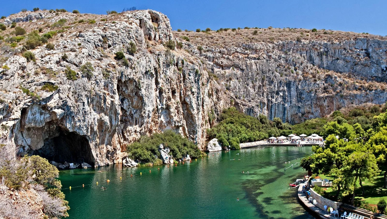 Lake Vouliagmeni, with minerals said to have healing properties, is a not-to-be-missed spot of the Athens Riviera. Source: trip2athens.com