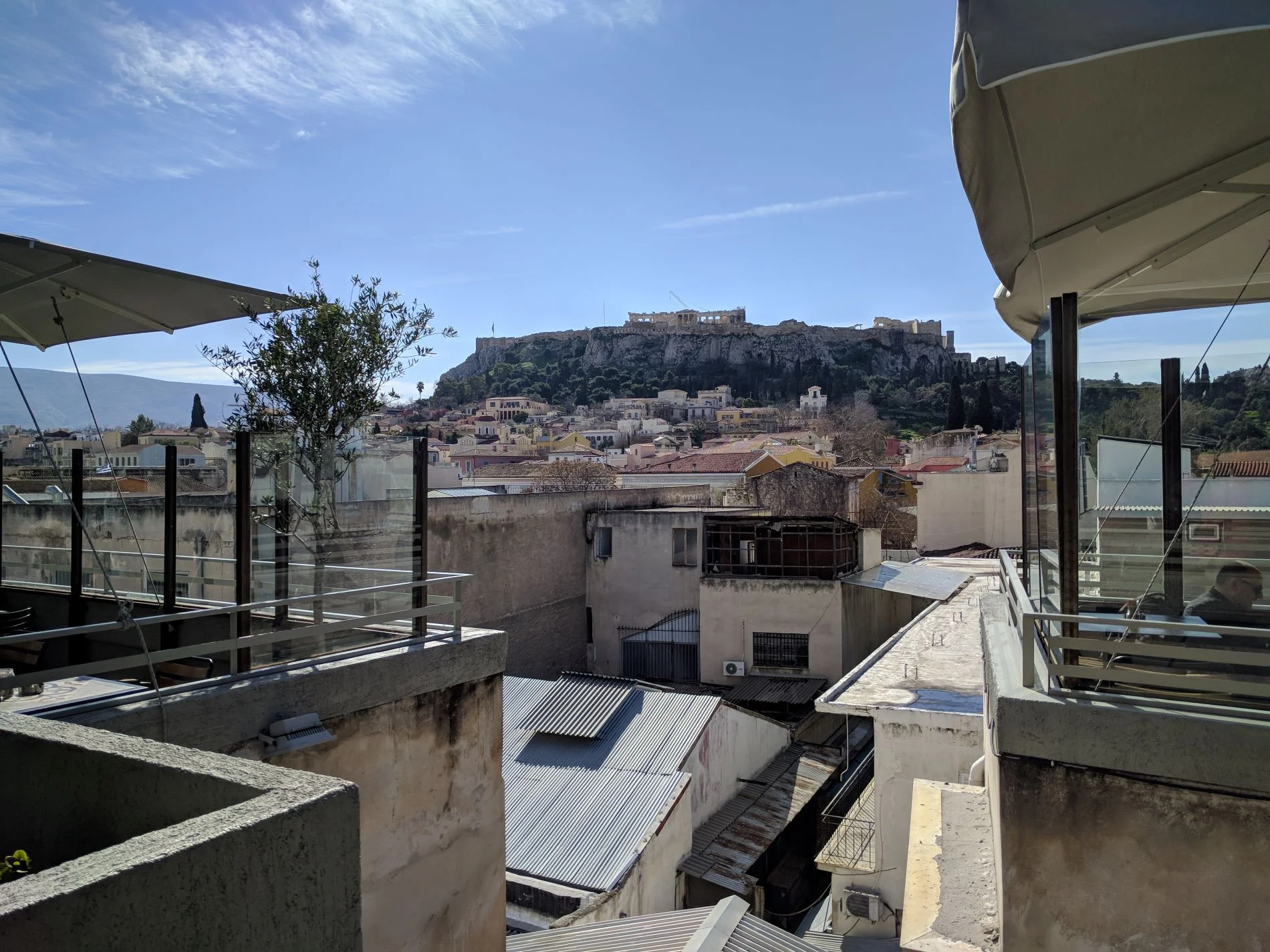 Acropolis view from Couleur Locale terrace.