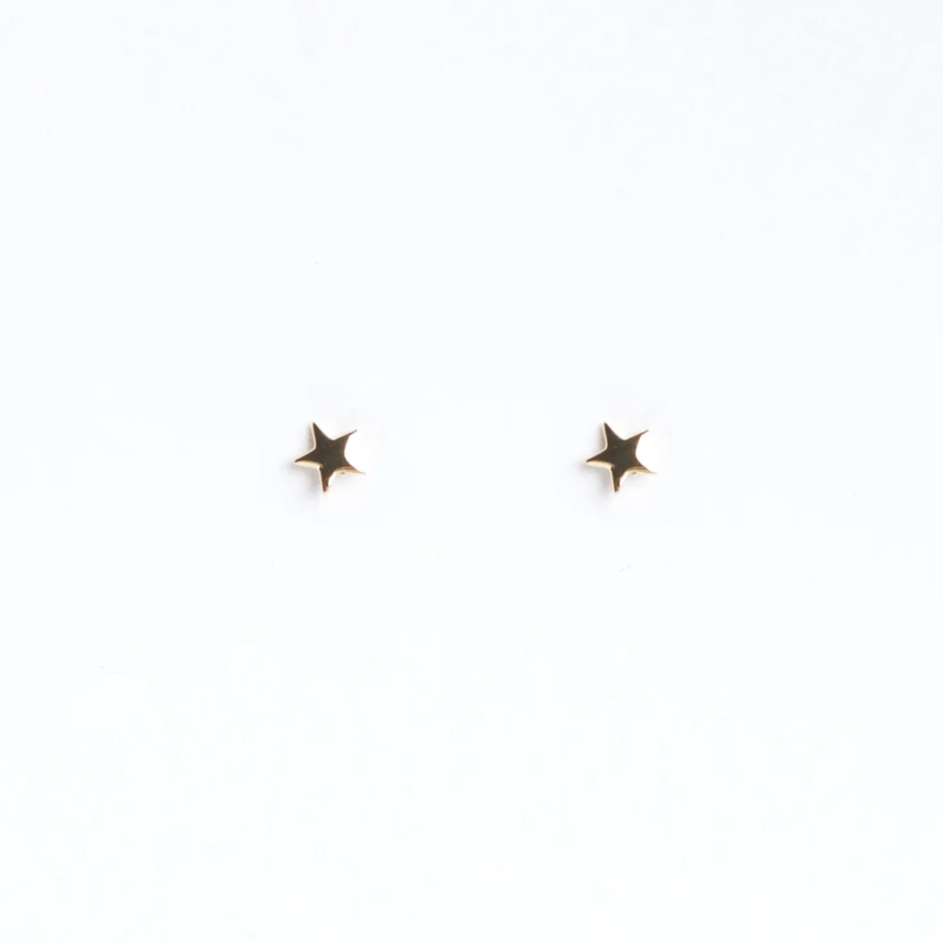 9ct Gold Star Studs