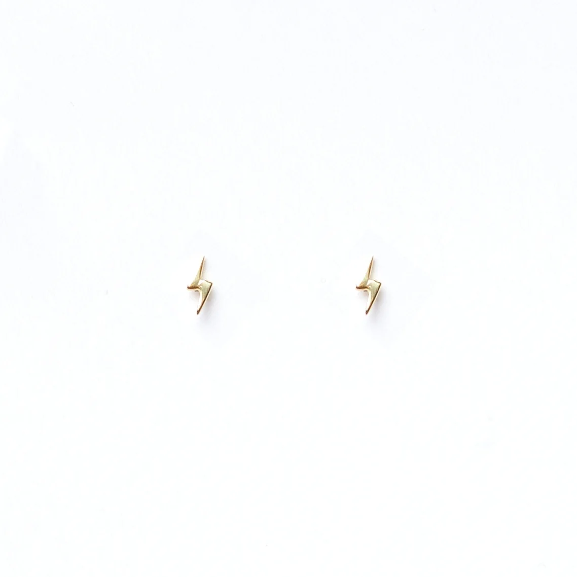 9ct Gold Lightening Bolt Stud Earrings