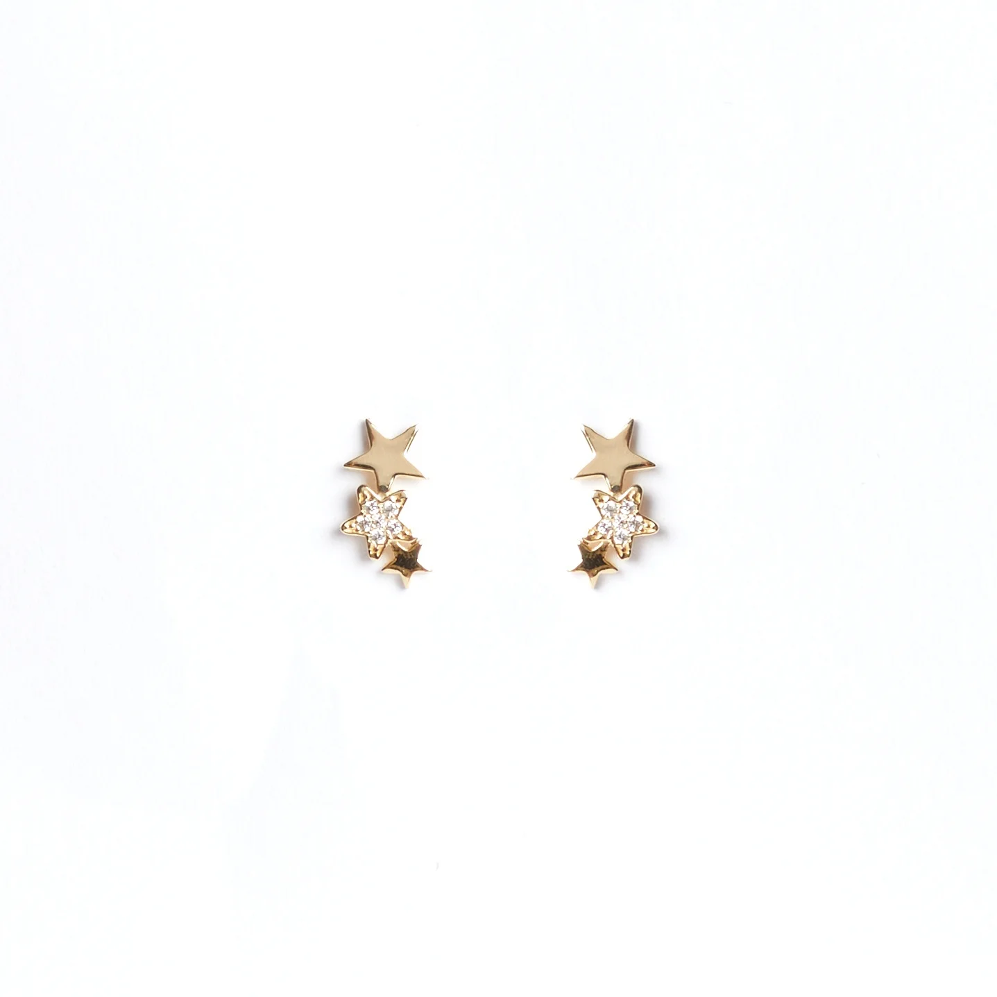 9ct Gold Star Cuff Earrings