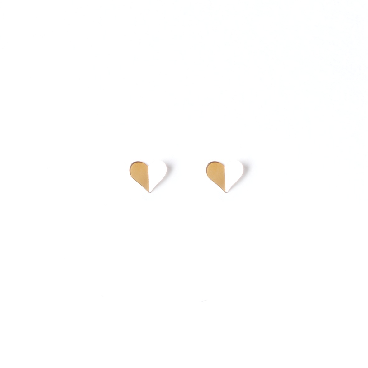 9ct Gold Two Tone Heart Earrings