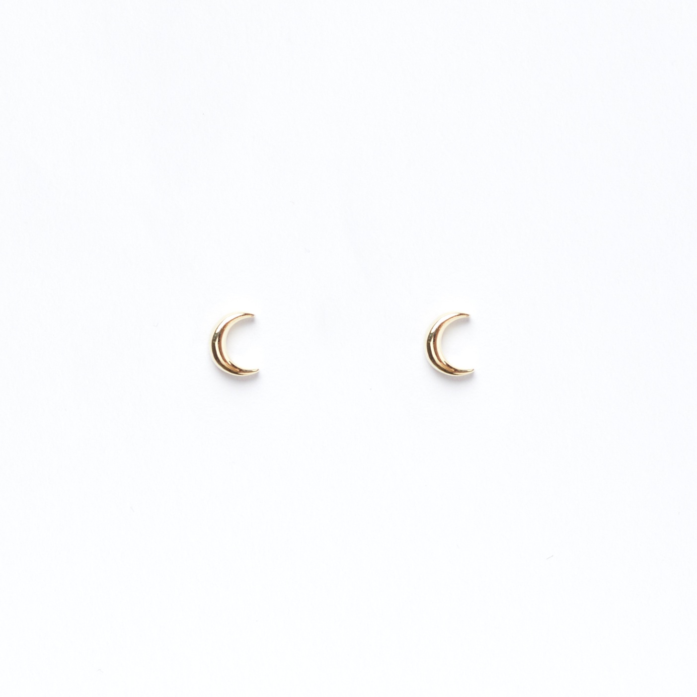 9ct Gold Half Moon Stud Earrings