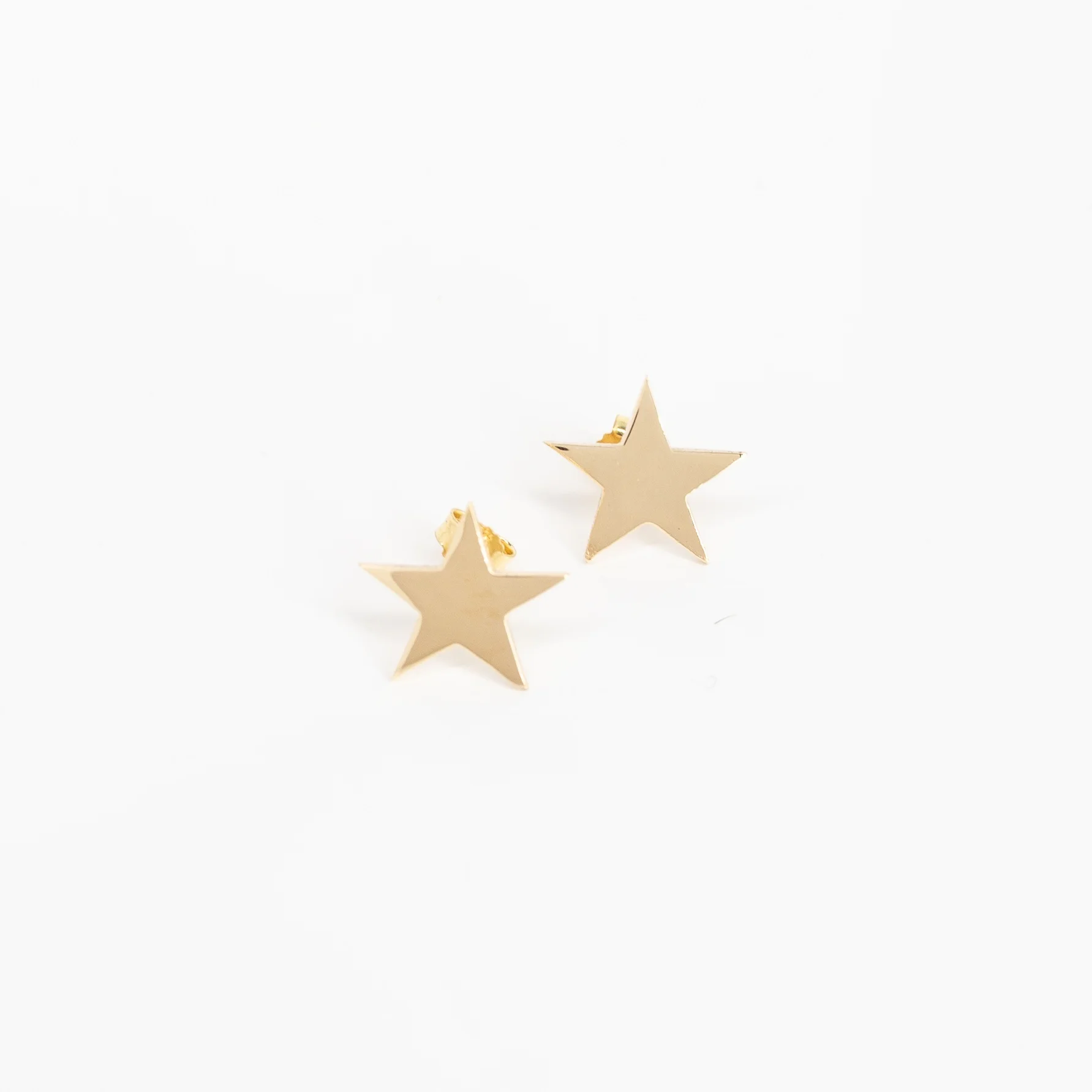 9ct Gold Large Star Stud Earrings