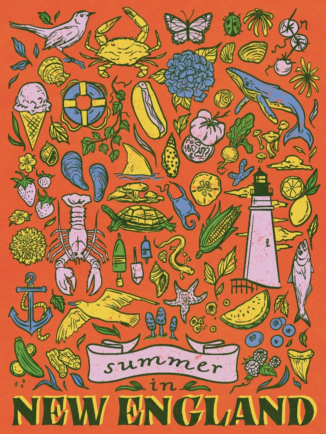 Summer, sketched one region at a time 🦞🌊

If you know, you know: lighthouses on every rocky point, hydrangeas the size of your head (something about that salt air), and a lobster roll debate that will never be settled &mdash; butter or mayo, we're 