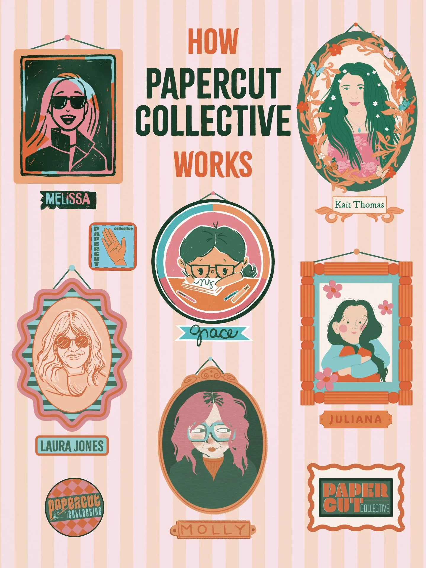 How Papercut Collective works: every week (or two), we pick one prompt &mdash; a theme, a palette, a feeling &mdash; and five illustrators run with it. ✂️

Same prompt, same palette, five completely different styles. That's where the cohesion comes f