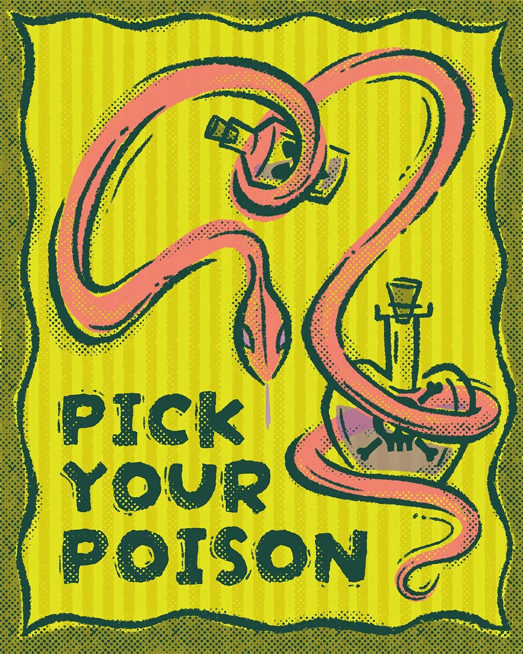 Potion #2 🐍 Pick your poison.

Art by @gracechungdraws

#PapercutCollective #Potions #PracticalMagic #FallIllustration #SpookySeason #IllustratorsOfInstagram #HumanMadeArt #NoAIArt