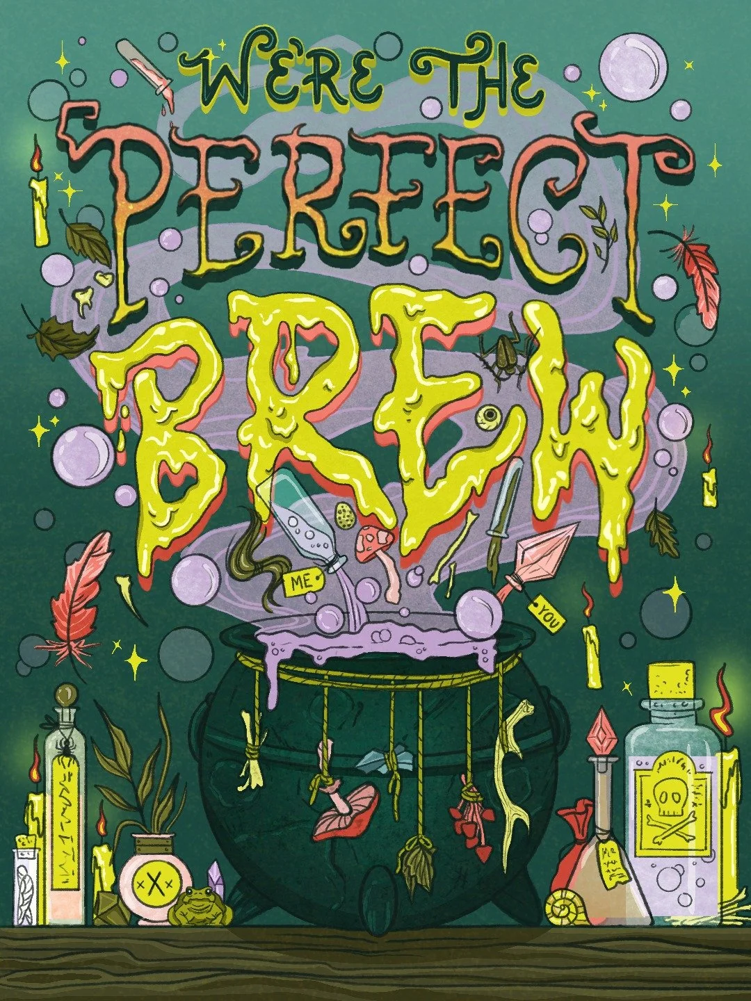 Potion #5 🕯️ We're the perfect brew.

Art by @lauradjones

#PapercutCollective #Potions #PracticalMagic #FallIllustration #SpookySeason #IllustratorsOfInstagram #HumanMadeArt #NoAIArt