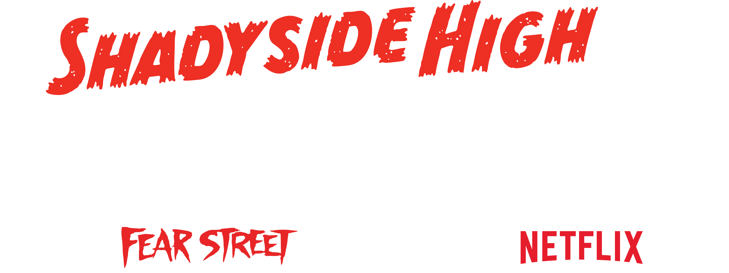 The logo for the Netflix horror series 'Shady Side High: Senior Prom 88, A Fear Street Experience' displays with red and white lettering on a black background.