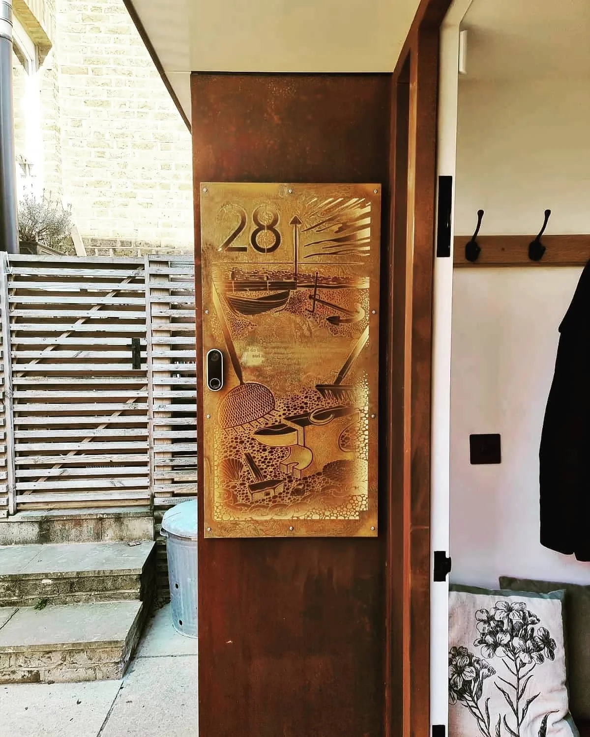 Pretty special Nest Hello we installed on one of our electrical jobs recently. The client had the metal door number plaque custom made for the renovation of his fisherman's cottage and we installed the back lighting to give it a special finishing tou