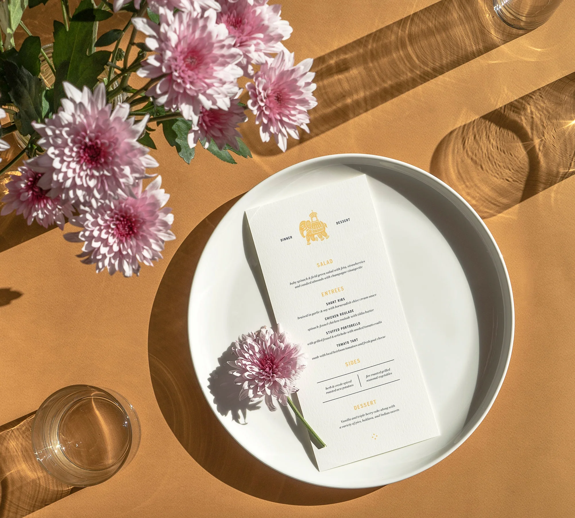 DAY OF DESIGNS Menus, Programs, Table Numbers, Escort Cards, Place Cards, Signage