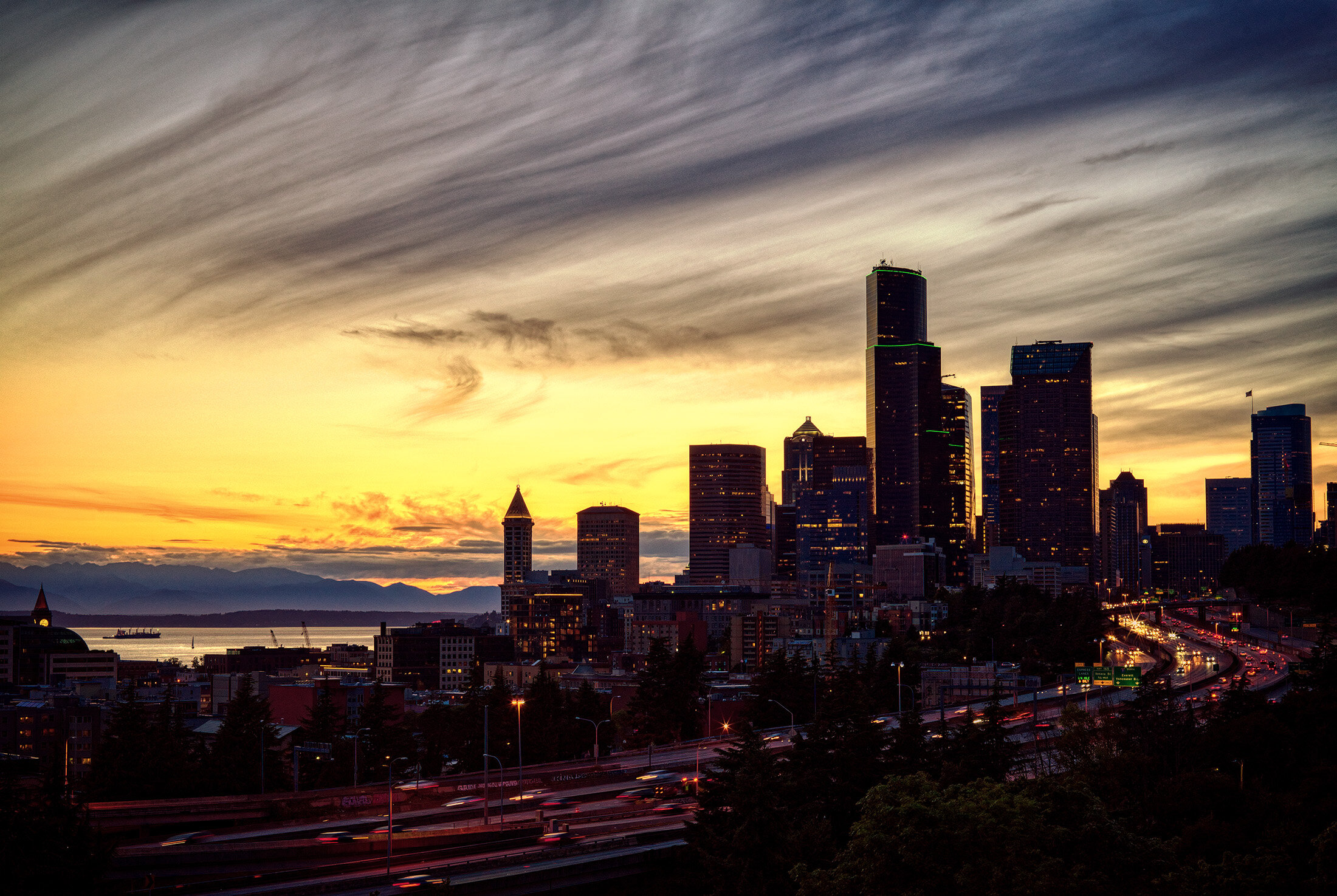 Seattle skyline sunset - 7/22/21 - Hasselblad X1D II 50C