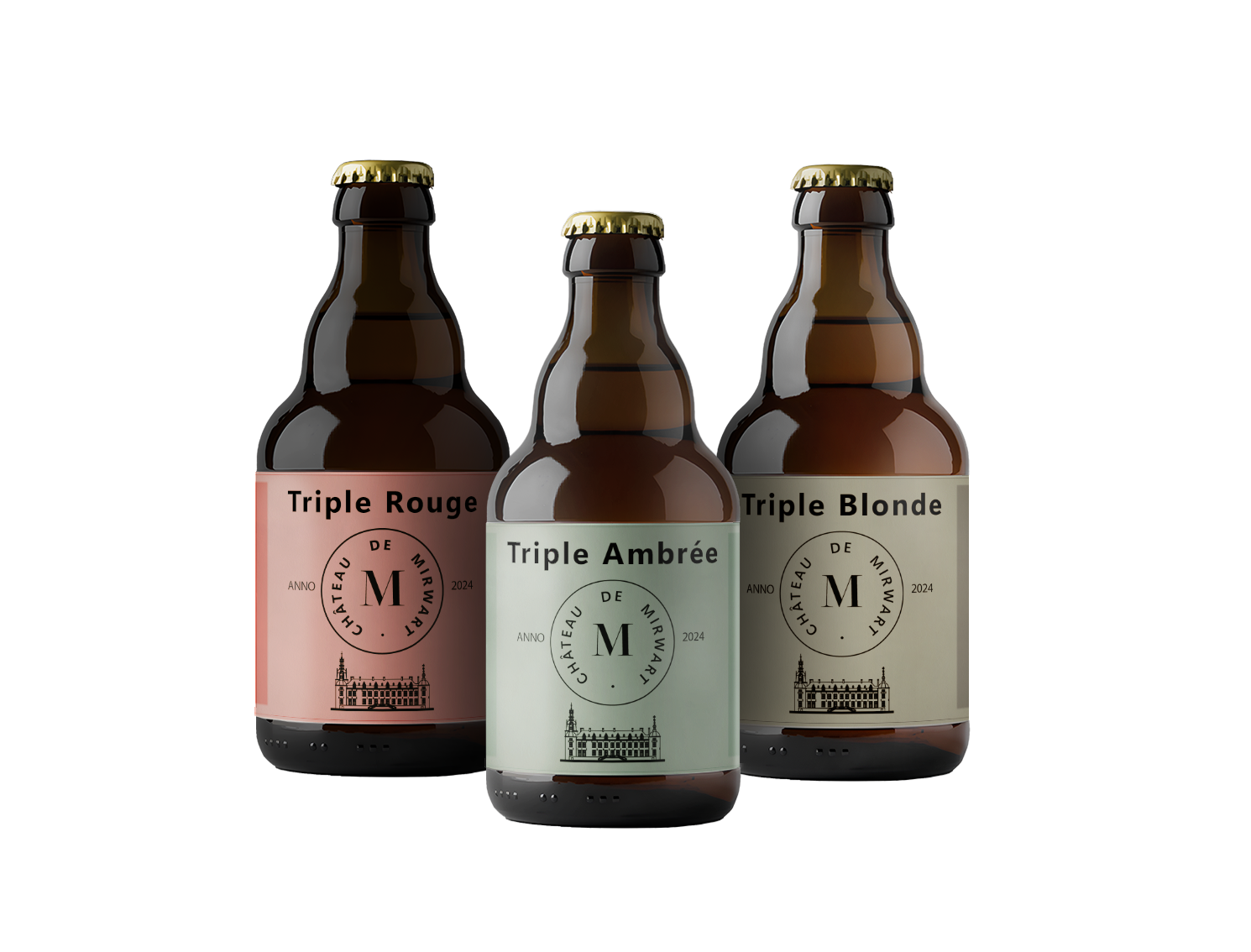 Bière du Château de Mirwart – Triple Rouge, Blonde & Ambrée (6 bouteilles de 33cl)