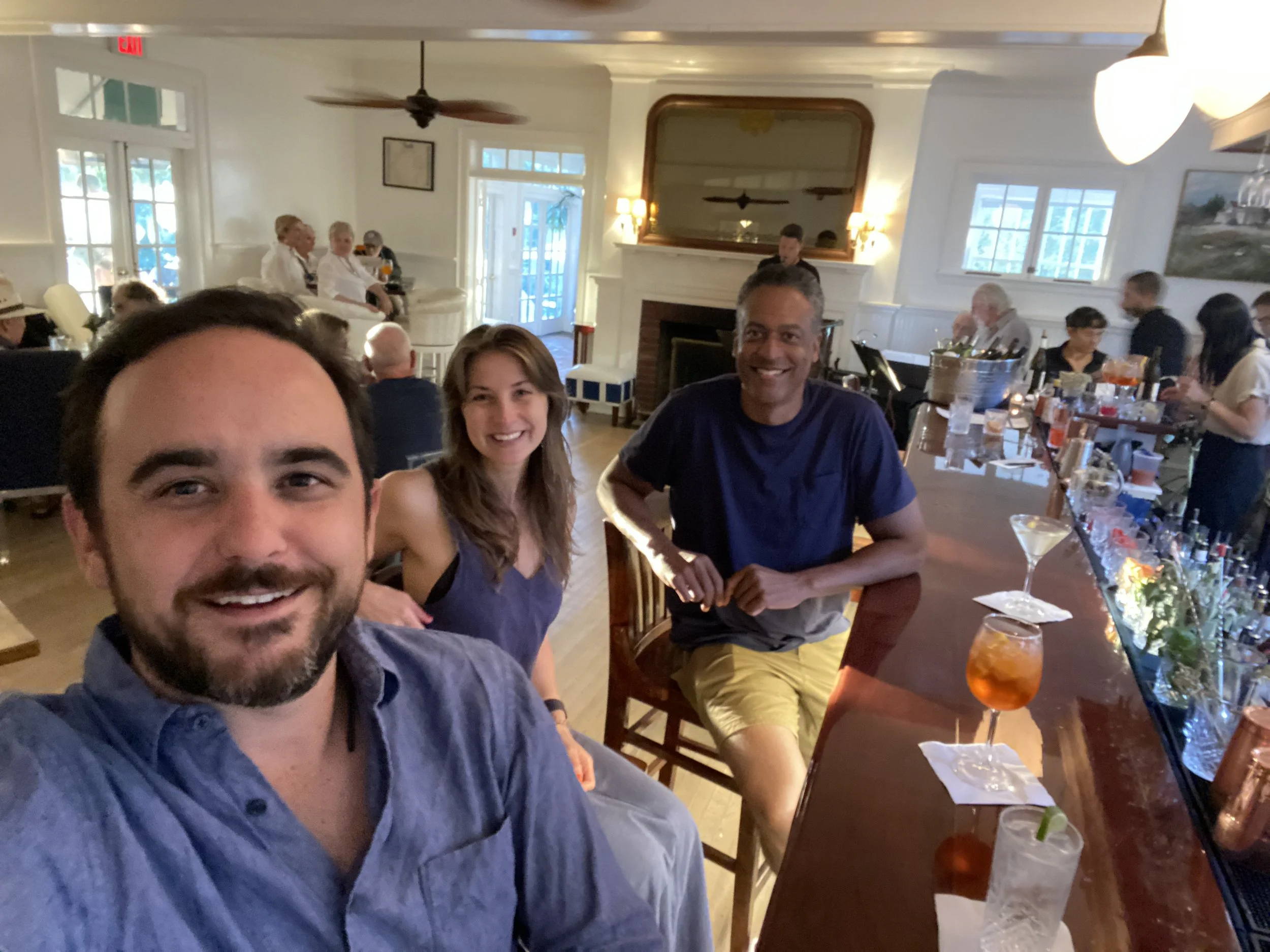 We shared a Shelter Island roof and cocktail with Mark Cooper this summer, where Matt got covid but we still had a great time.