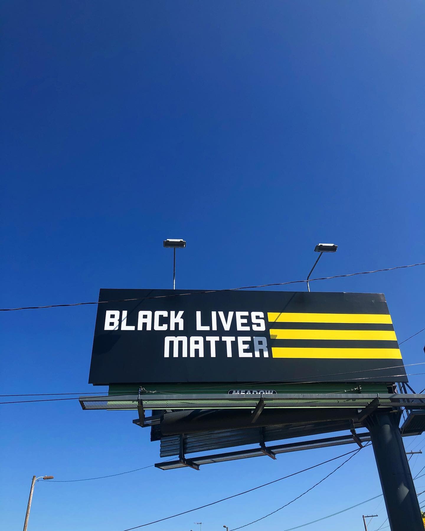 Stoked to have this billboard up in front of the shop🏡🖤 #blacklivesmatter #blm #eugene #eugeneoregon #pnw #blueskies #truth #love