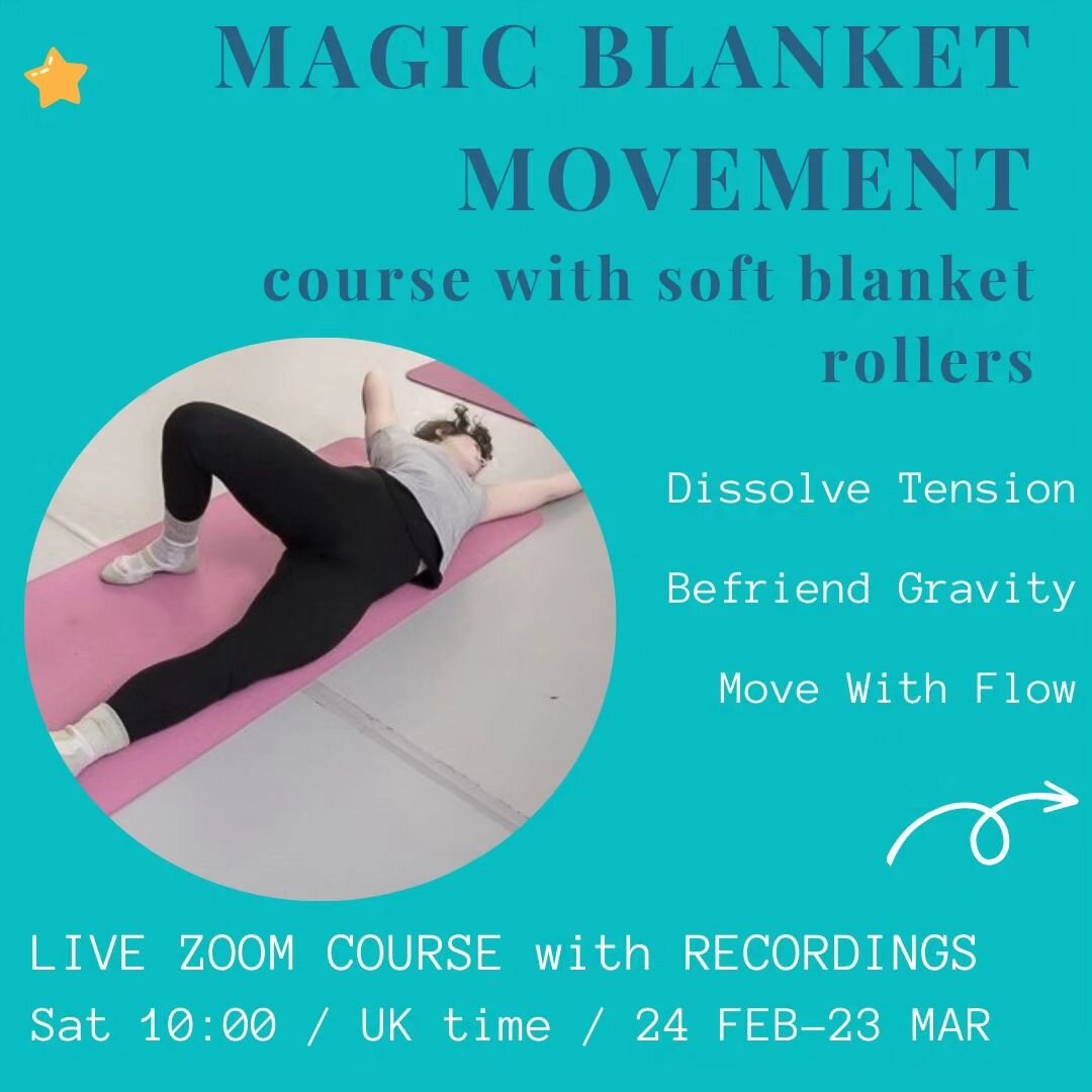 Magic Blanket Movement?!

We use a soft rolled blanket to lie on and move over in many positions. Just a few minutes at a time as part of a guided Awareness Through Movement lesson.

🪄
Dissolve tension
Make friends with gravity
Bring ease + release 