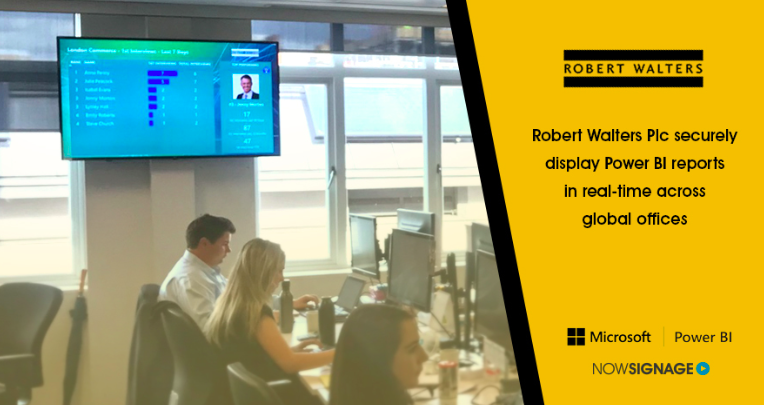 Now Signage Case study - Robert Walters implement live Business Intelligence 